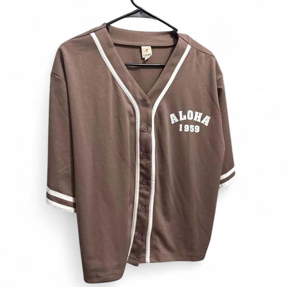 IJOAH Aloha 1959 Baseball Jersey Size L Brown